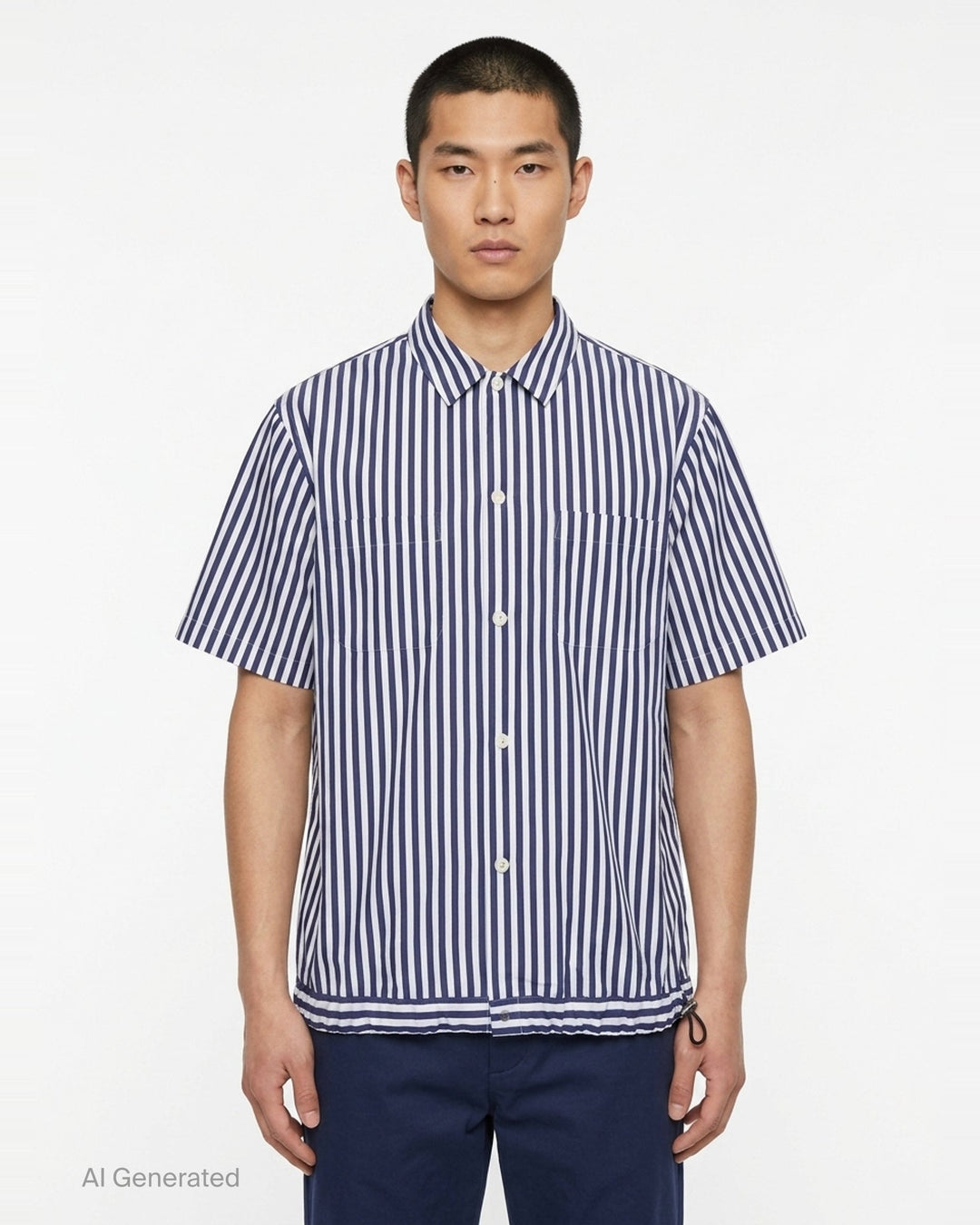 Cotton Poplin Short Sleeve Shirt | sacai | Club21 - front