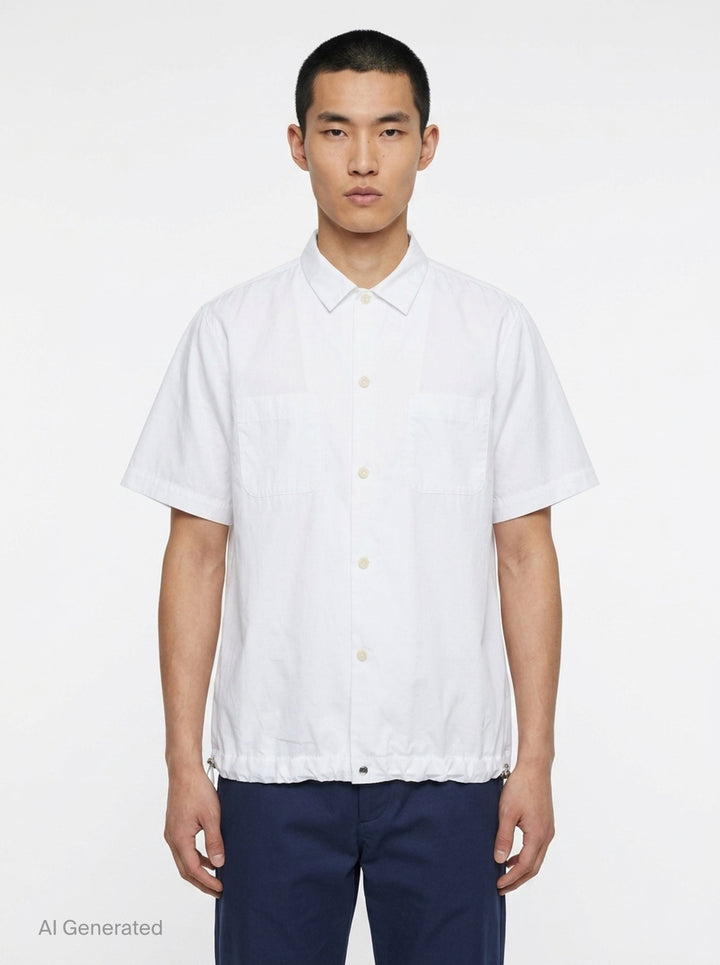 Cotton Poplin Short Sleeve Shirt | sacai | Club21 - front