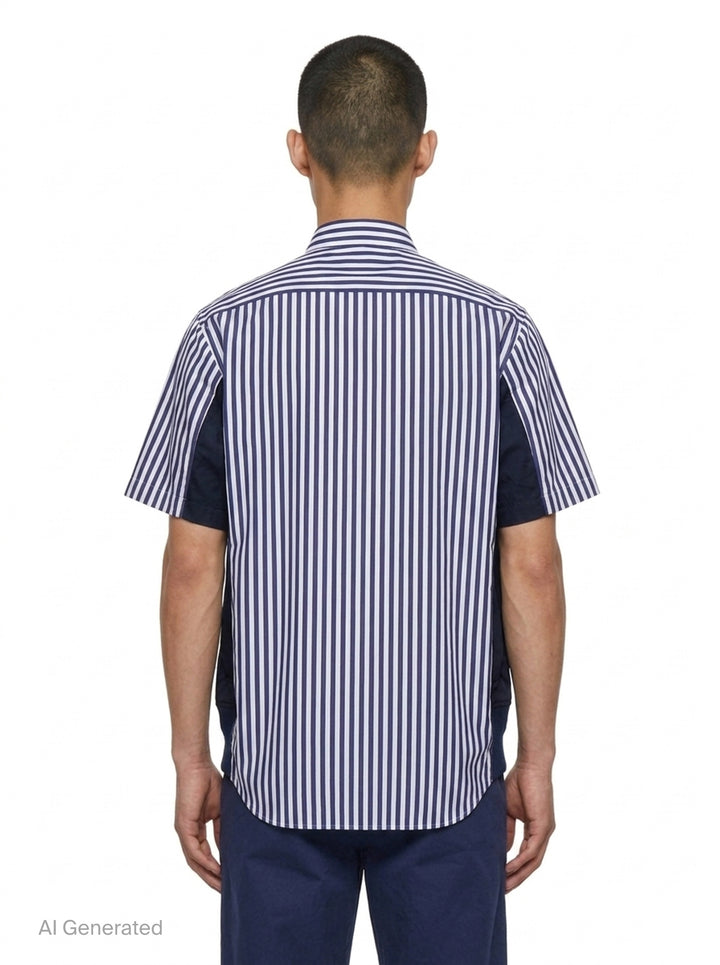 Cotton Poplin Short Sleeve Shirt | sacai | Club21 - back