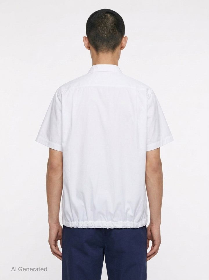 Cotton Poplin Short Sleeve Shirt | sacai | Club21 - back
