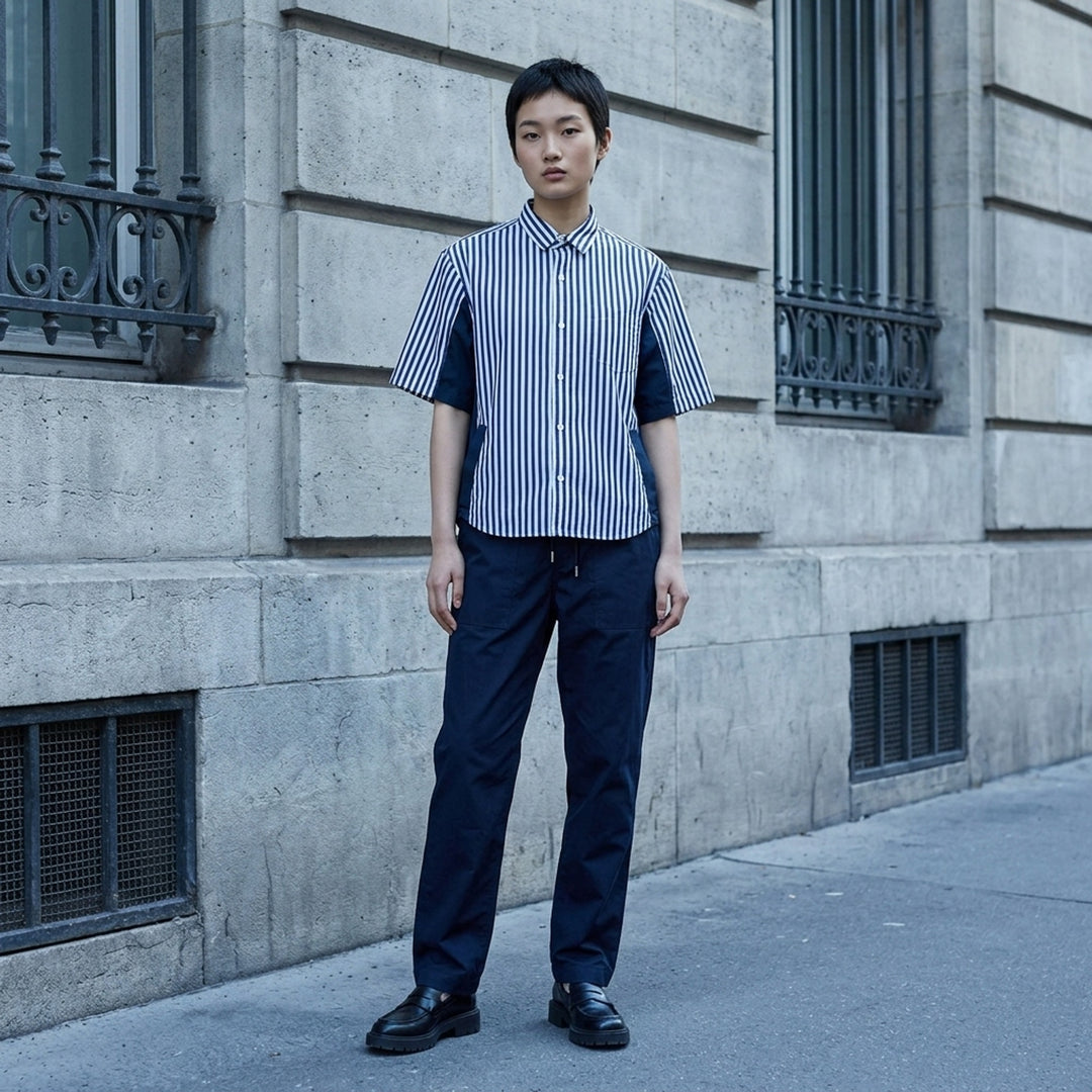 Cotton Poplin Short Sleeve Shirt | sacai | Club21 - lifestyle
