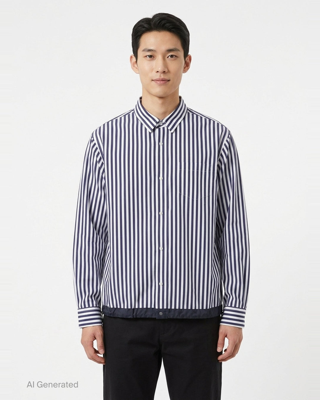 Cotton Poplin Striped Shirt | sacai | Club21 - front