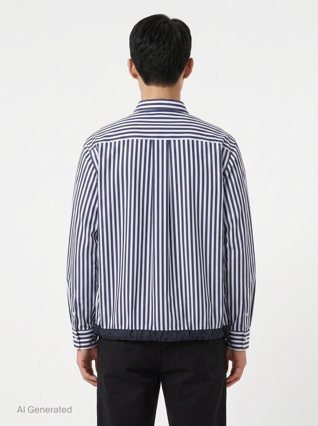 Cotton Poplin Striped Shirt | sacai | Club21 - back