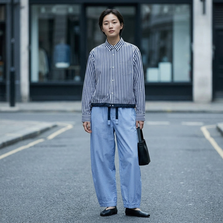 Cotton Poplin Striped Shirt | sacai | Club21 - lifestyle