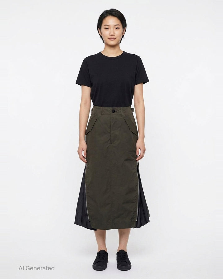 Cotton Weather Midi Skirt | sacai | Club21 - front