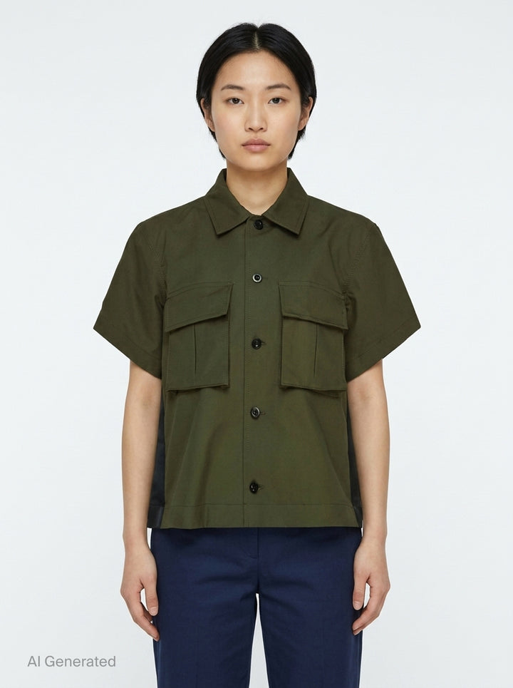 Cotton Weather Short Sleeve Shirt | sacai | Club21 - front