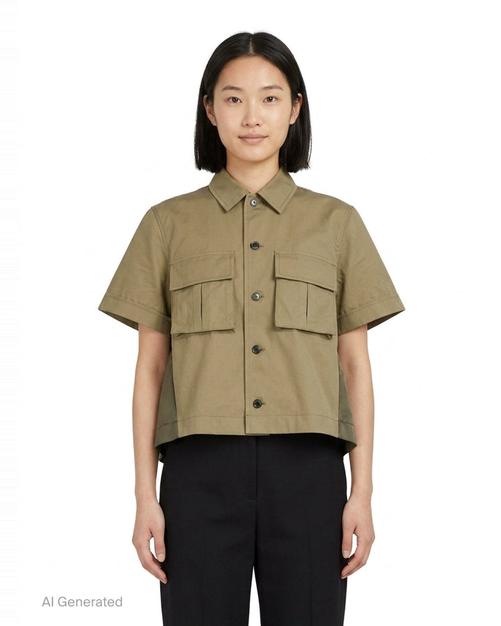 Cotton Weather Short Sleeve Shirt | sacai | Club21 - front