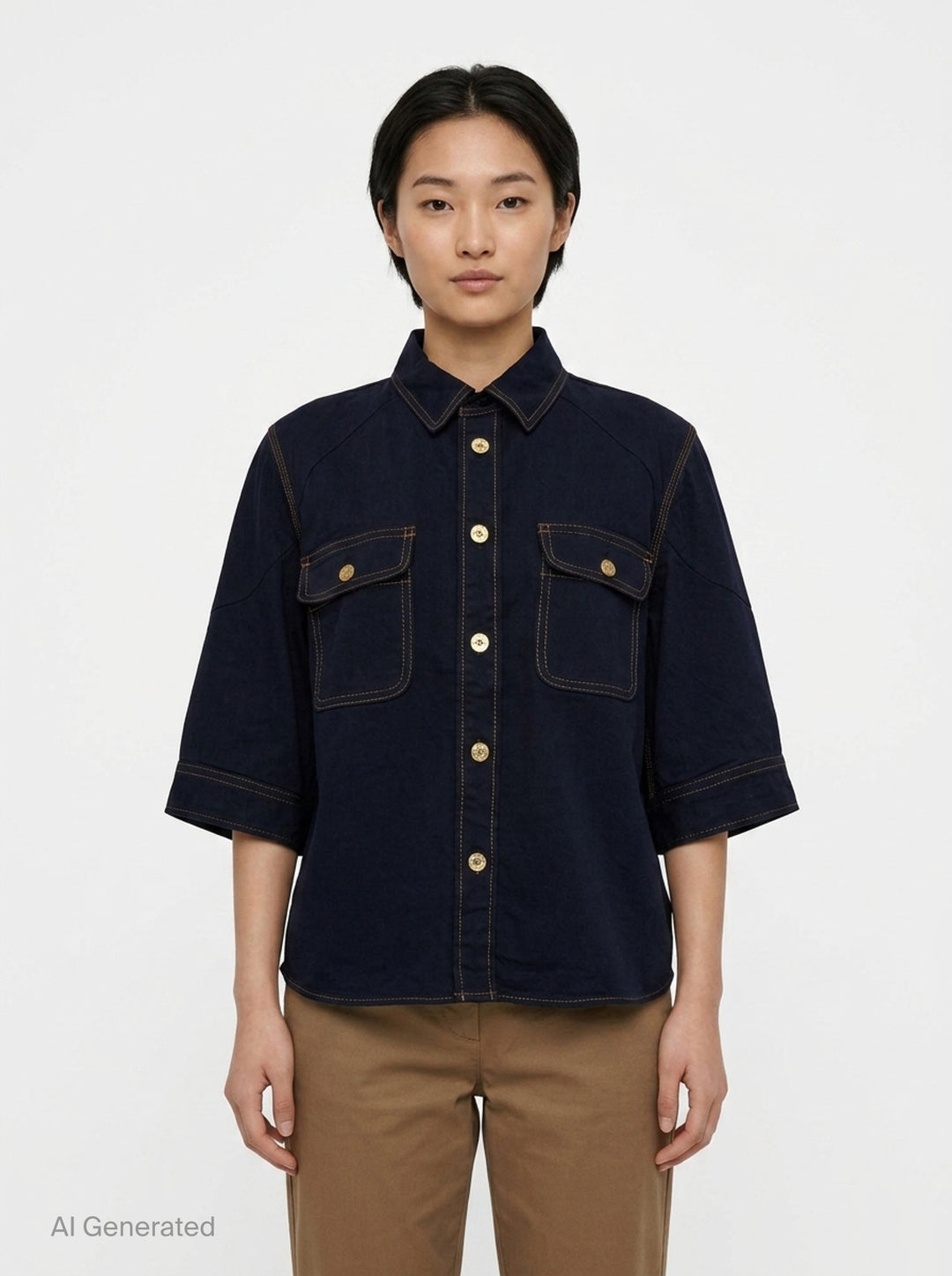 Cropped Denim Shirt | sacai | Club21 - front