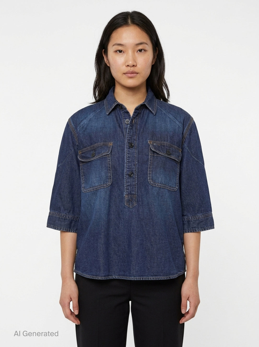 Cropped Denim Shirt | sacai | Club21 - front