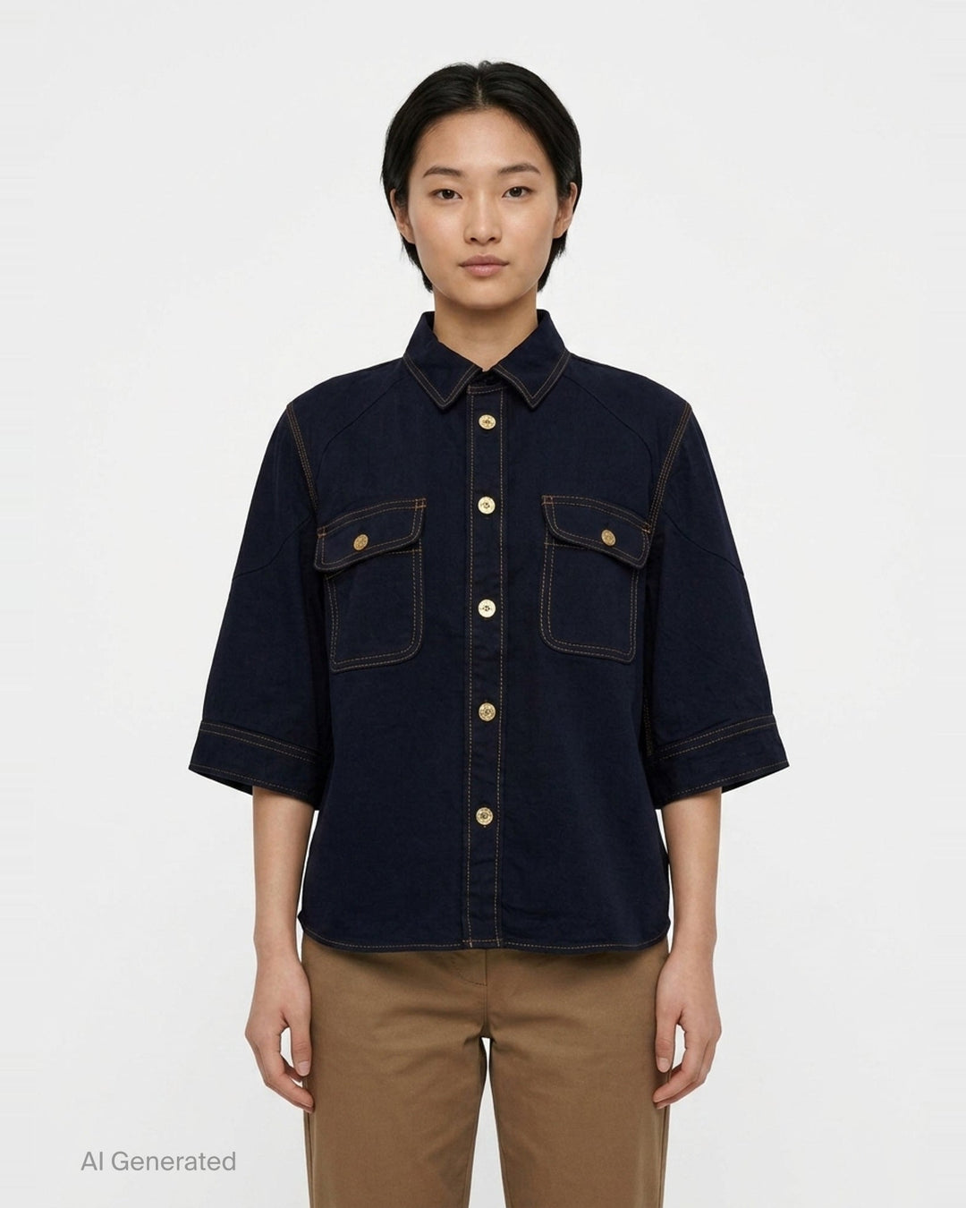 Cropped Denim Shirt | sacai | Club21 - front