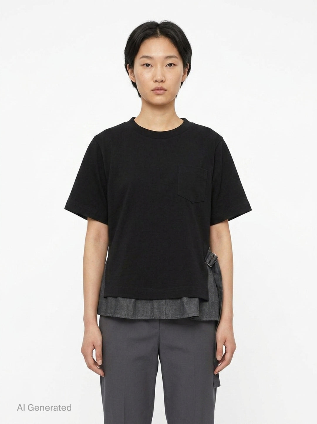 Denim x Cotton Jersey Tee | sacai | Club21 - front