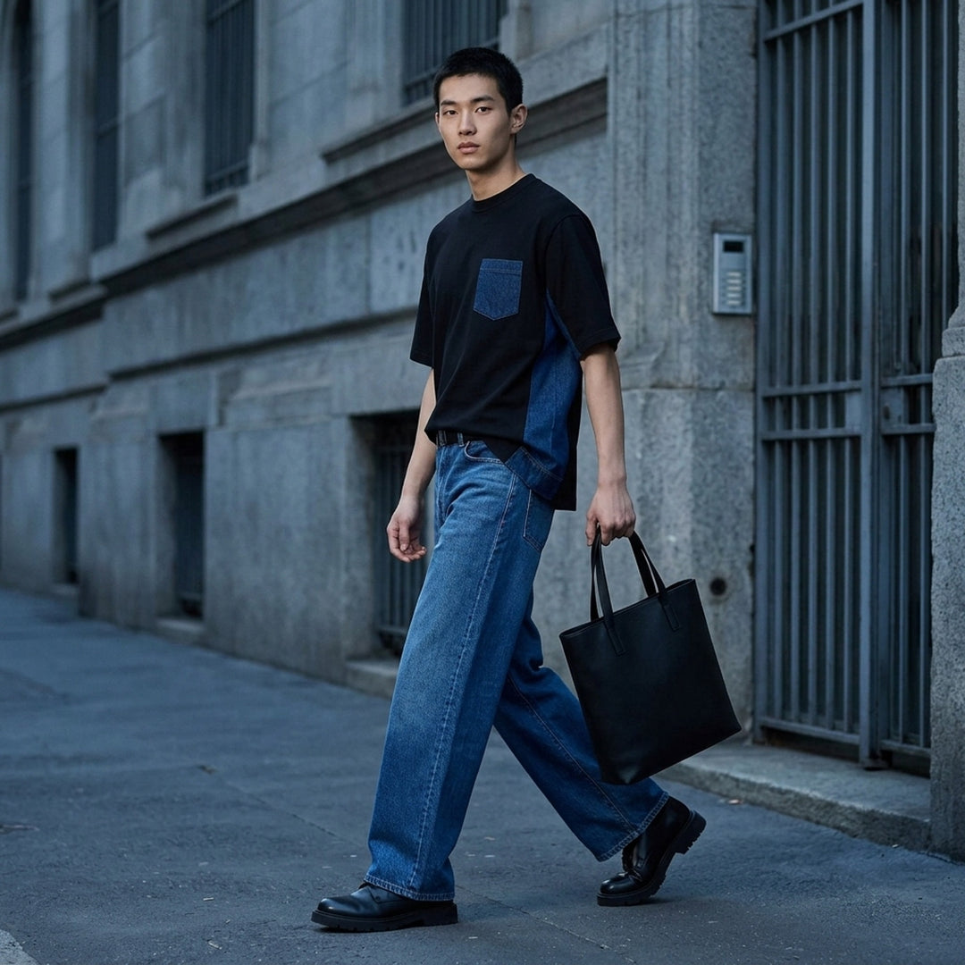 Denim x Cotton Jersey Tee | sacai | Club21 - lifestyle