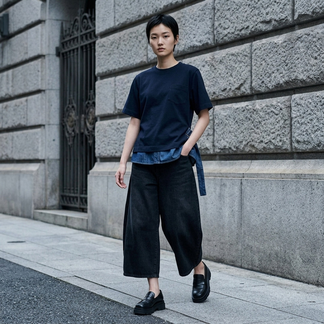 Denim x Cotton Jersey Tee | sacai | Club21 - lifestyle