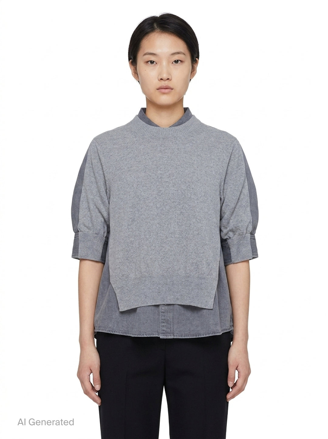 Denim x Knit Pullover | sacai | Club21 - front