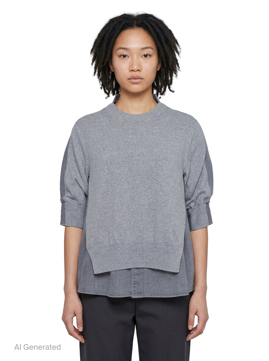 Denim x Knit Pullover | sacai | Club21 - front