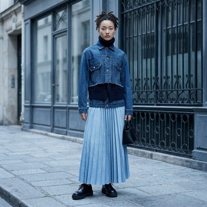Denim x Wool Knit Jacket | sacai | Club21 - lifestyle