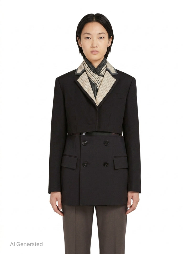 Double-Faced Silk Cotton Jacket | sacai | Club21 - front