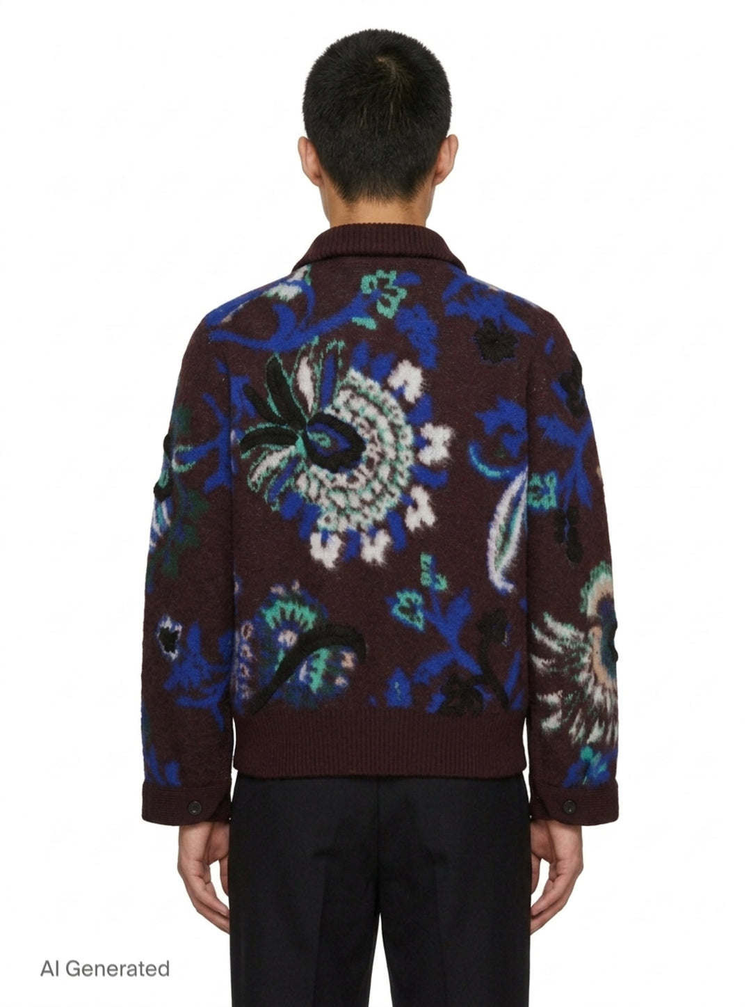 Floral Jacquard Knit Blouson | sacai | Club21 - back