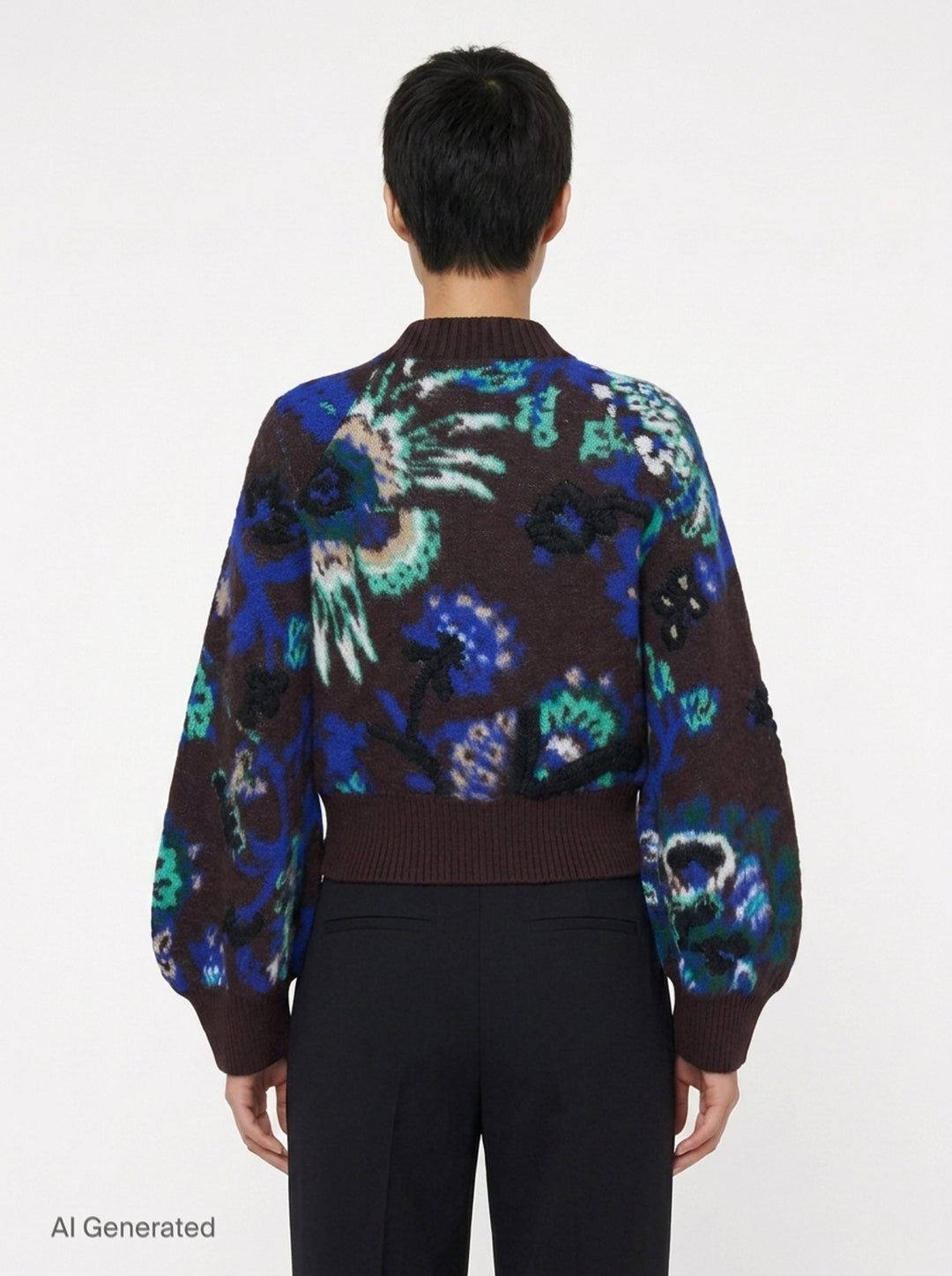 Floral Jacquard Knit Blouson | sacai | Club21 - back