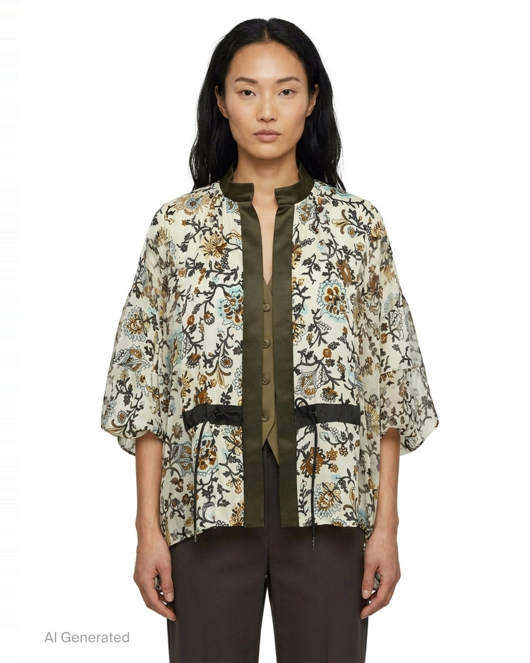 Floral Print Chiffon Blouse | sacai | Club21 - front