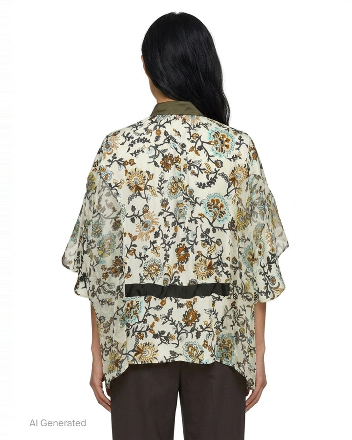 Floral Print Chiffon Blouse | sacai | Club21 - back