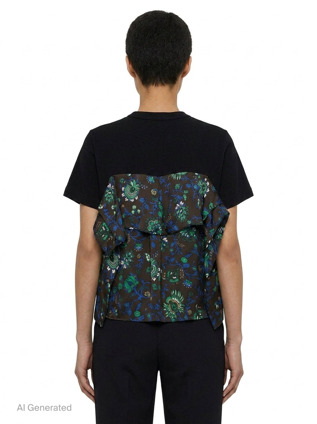 Floral Print Cotton Jersey Tee | sacai | Club21 - back