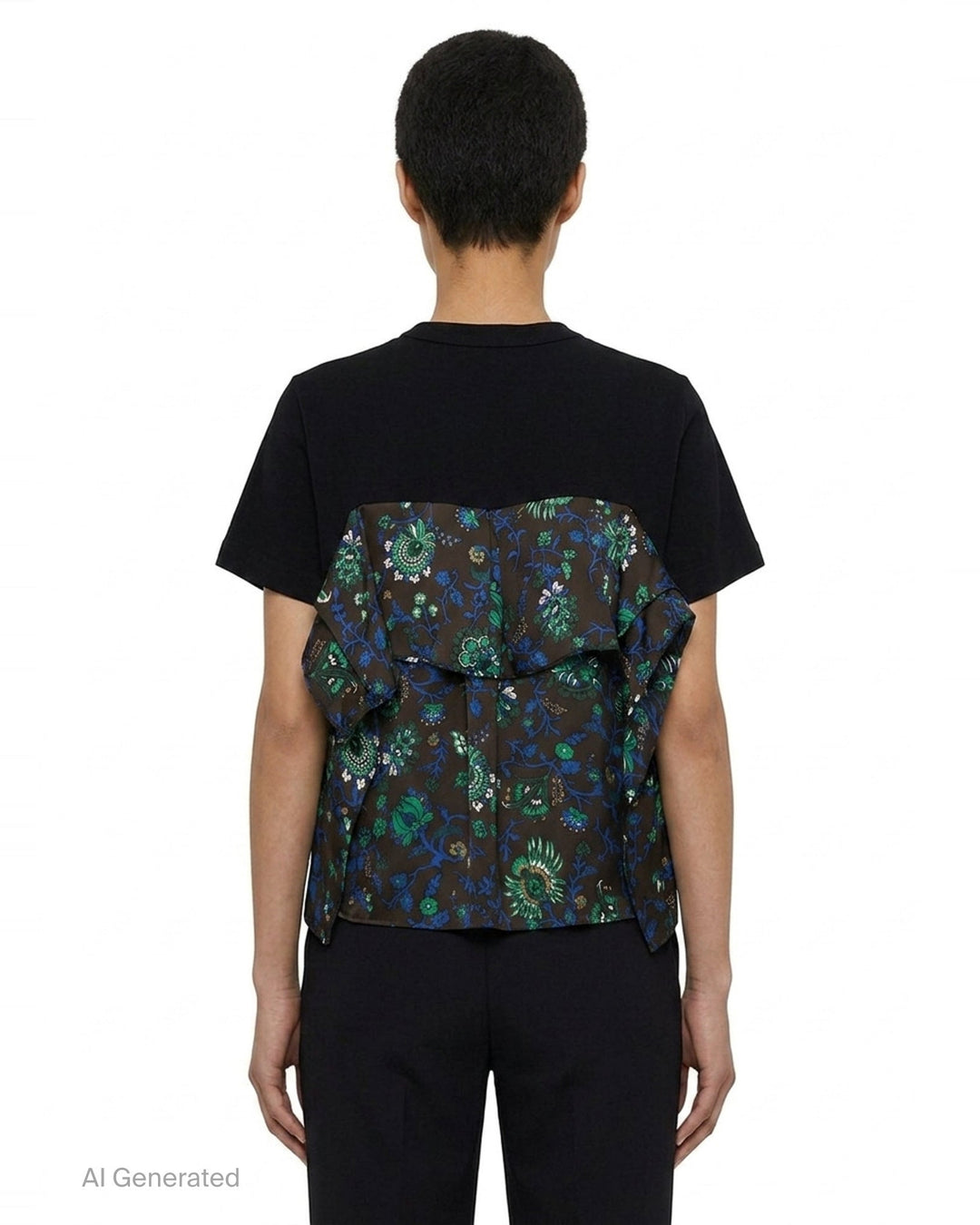 Floral Print Cotton Jersey Tee | sacai | Club21 - back