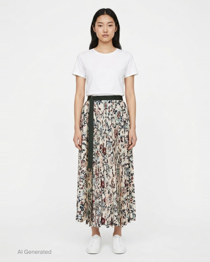 Floral Print Pleated Skirt | sacai | Club21 - front
