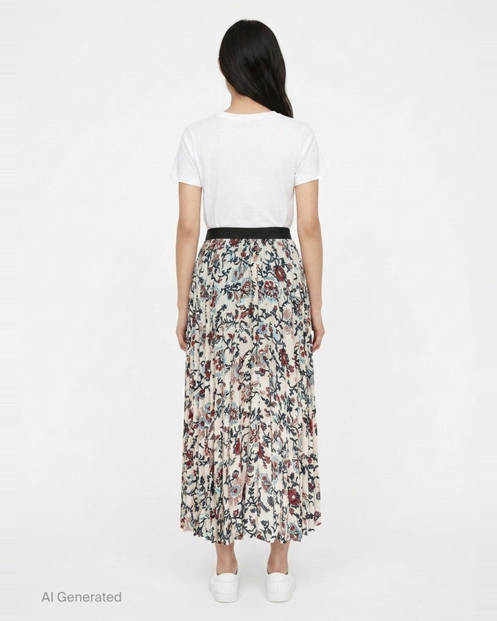 Floral Print Pleated Skirt | sacai | Club21 - back