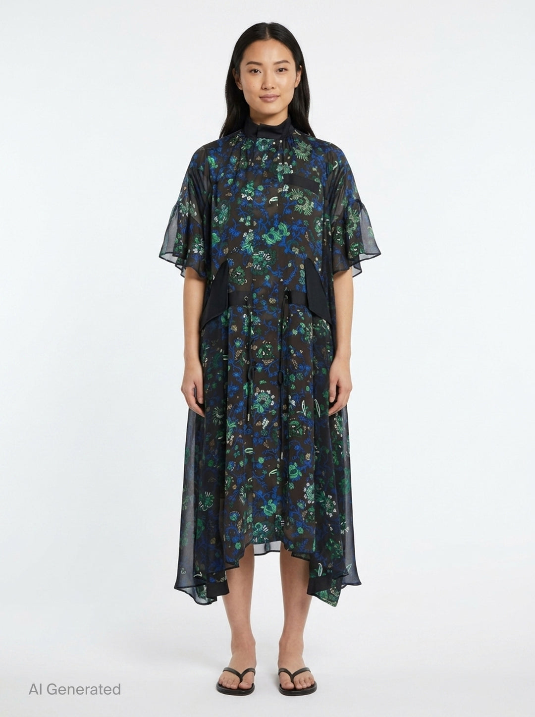 Floral Print Woven Dress | sacai | Club21 - front