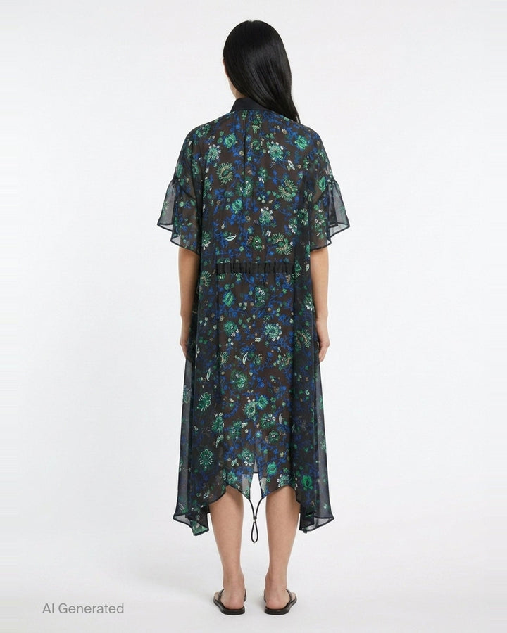 Floral Print Woven Dress | sacai | Club21 - back