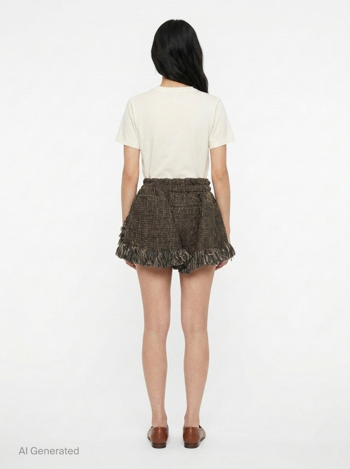 Fringe Tweed Mini Skirt | sacai | Club21 - back
