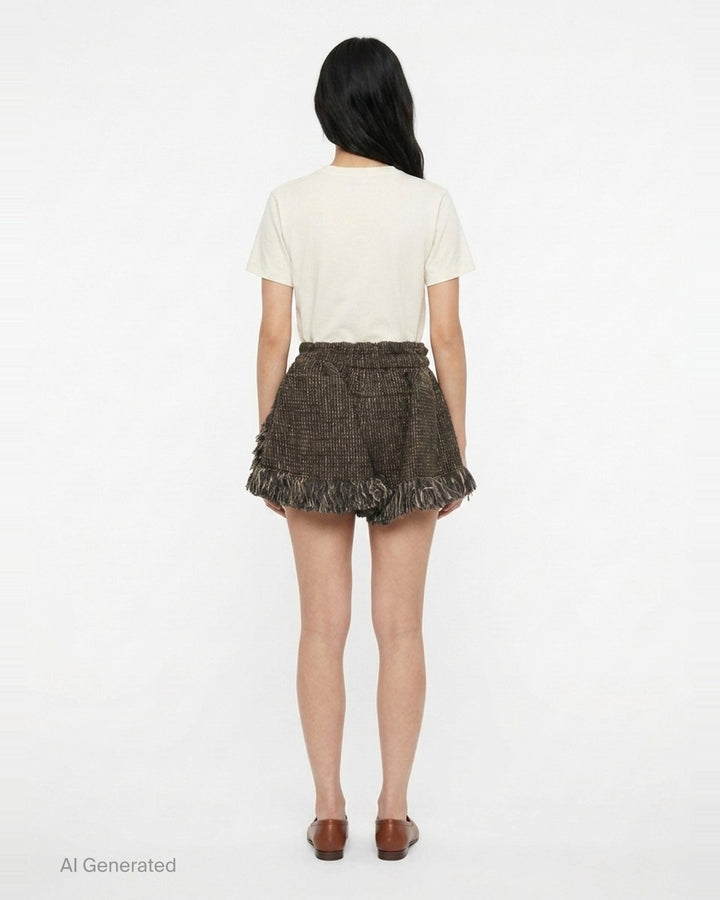 Fringe Tweed Mini Skirt | sacai | Club21 - back