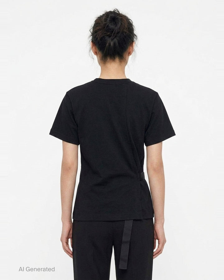 Graphic Print Belted T-Shirt | sacai | Club21 - back