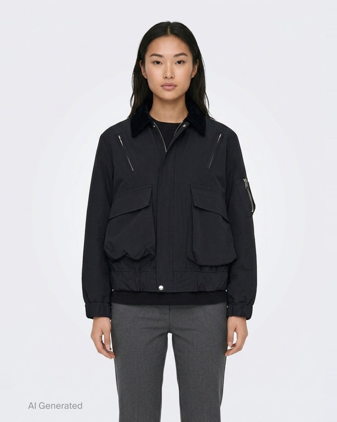 Grosgrain Bonding Blouson | sacai | Club21 - front
