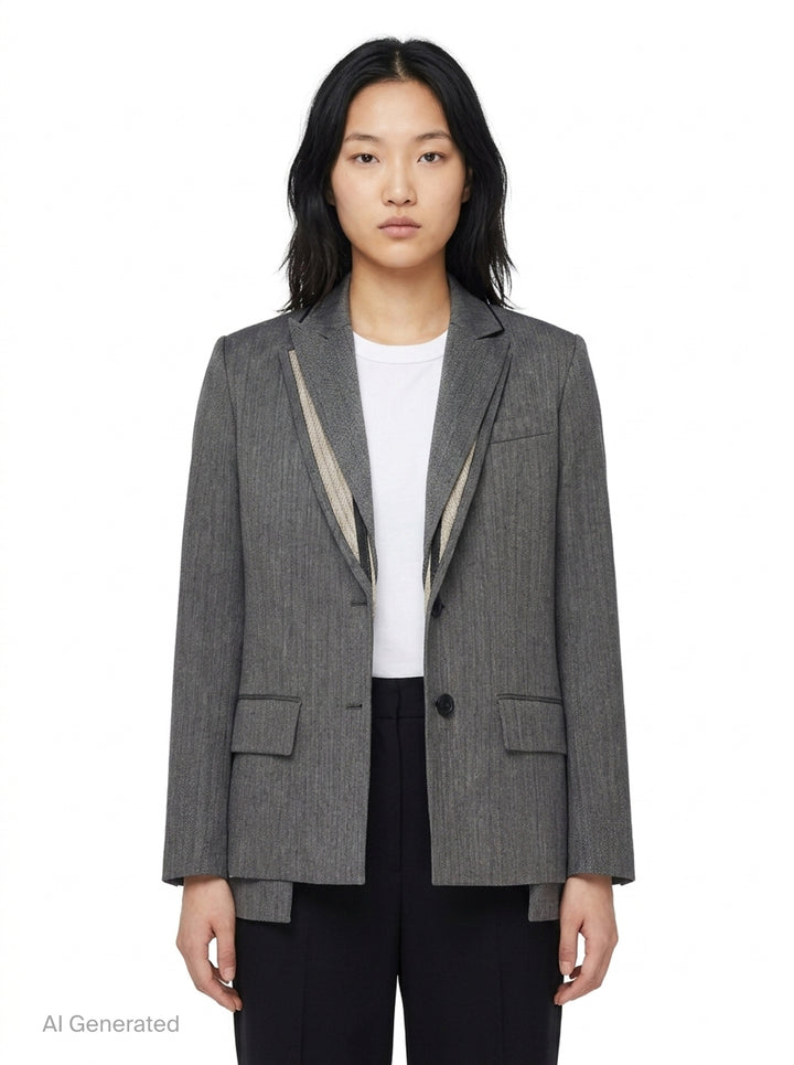 Herringbone Suiting Jacket | sacai | Club21 - front