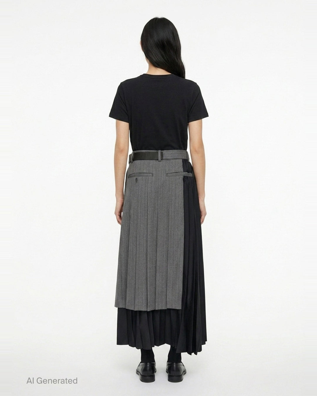 Herringbone Suiting Pleated Skirt | sacai | Club21 - back