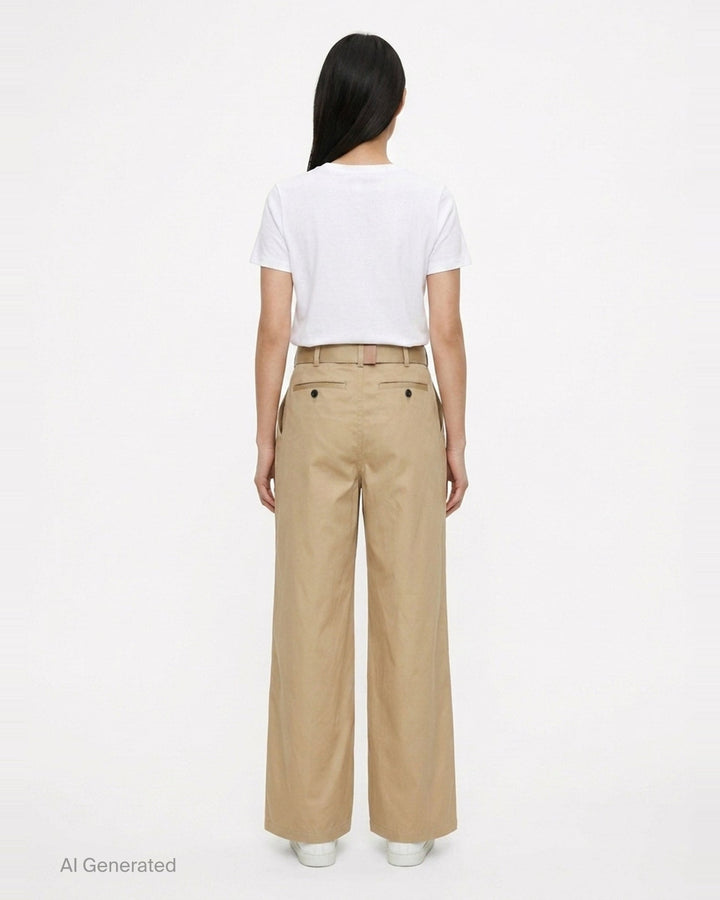Belted Cotton Chino Pants | sacai | Club21 - back