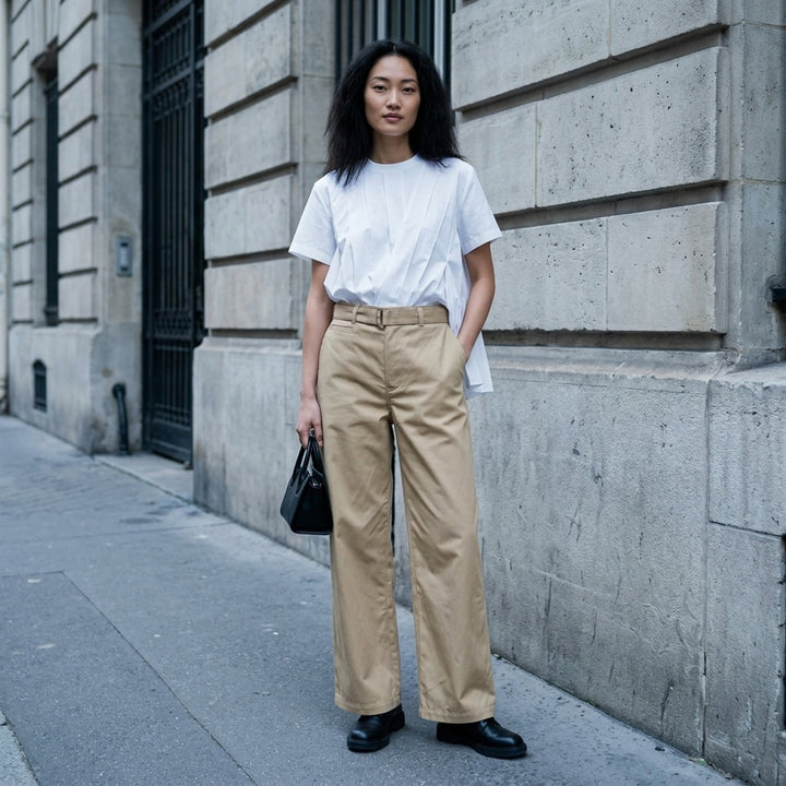 Belted Cotton Chino Pants | sacai | Club21 - lifestyle