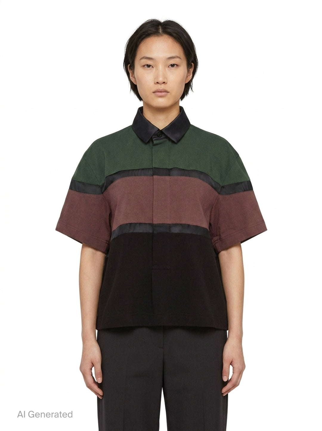 Color Block Short Sleeve Shirt | sacai | Club21 - front