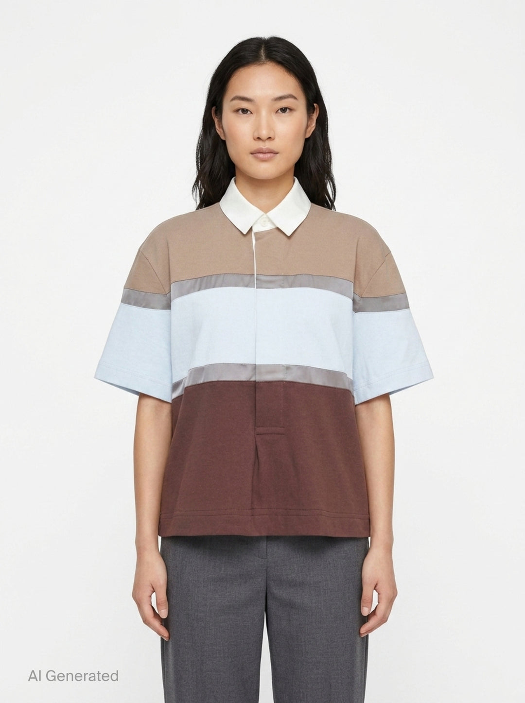 Color Block Short Sleeve Shirt | sacai | Club21 - front