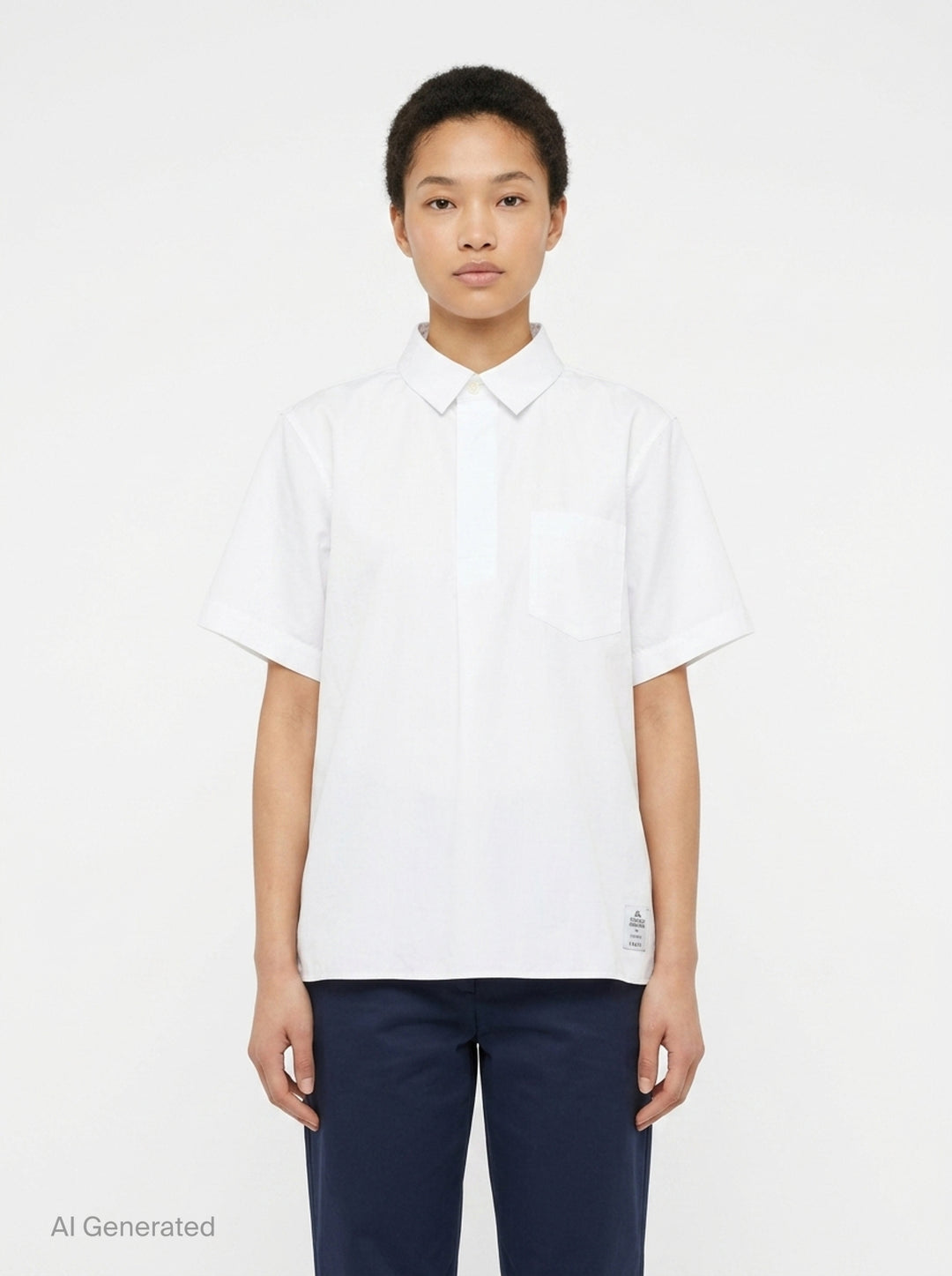 Cotton Poplin Short Sleeve Shirt | sacai | Club21 - front