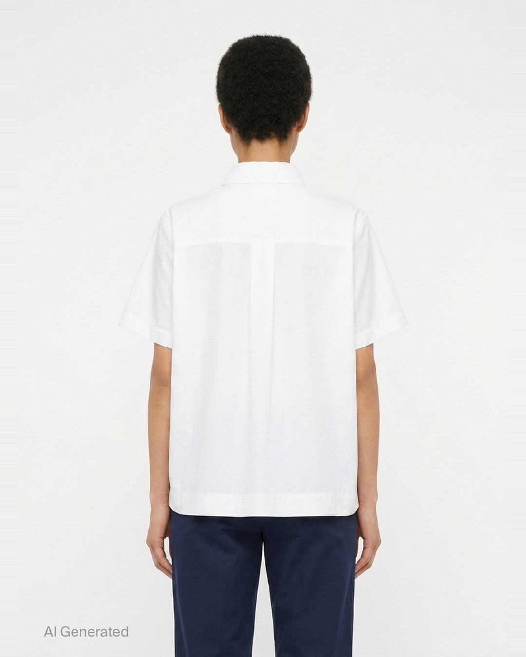 Cotton Poplin Short Sleeve Shirt | sacai | Club21 - back