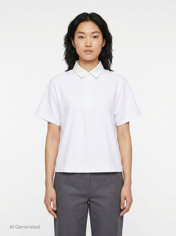 Poplin Polo Shirt | sacai | Club21 - front