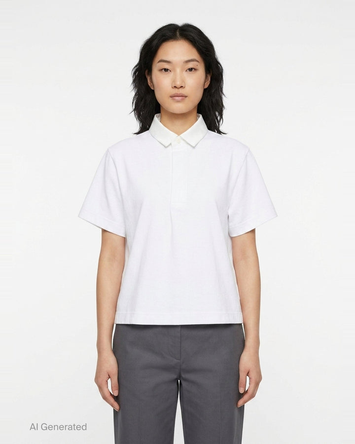 Poplin Polo Shirt | sacai | Club21 - front