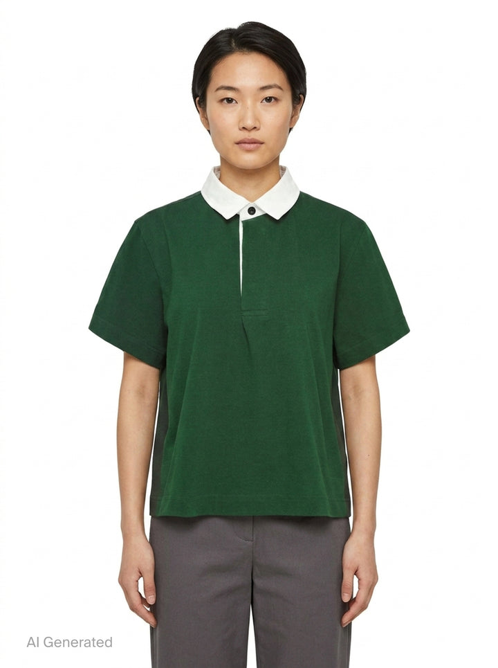Poplin Polo Shirt | sacai | Club21 - front