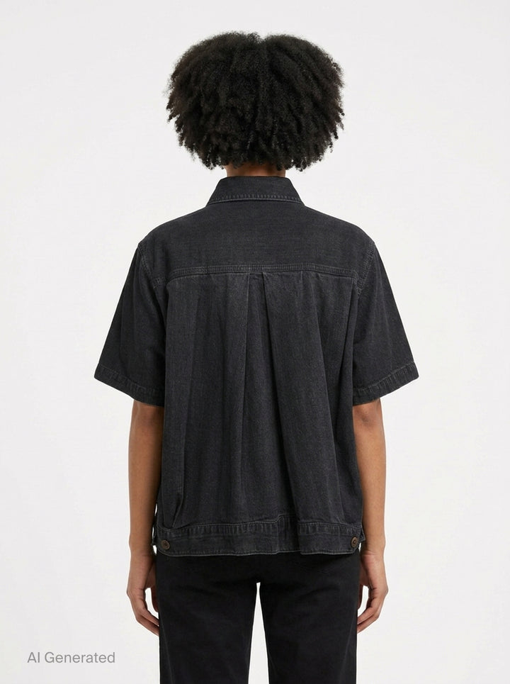 Short Sleeve Denim Shirt | sacai | Club21 - back