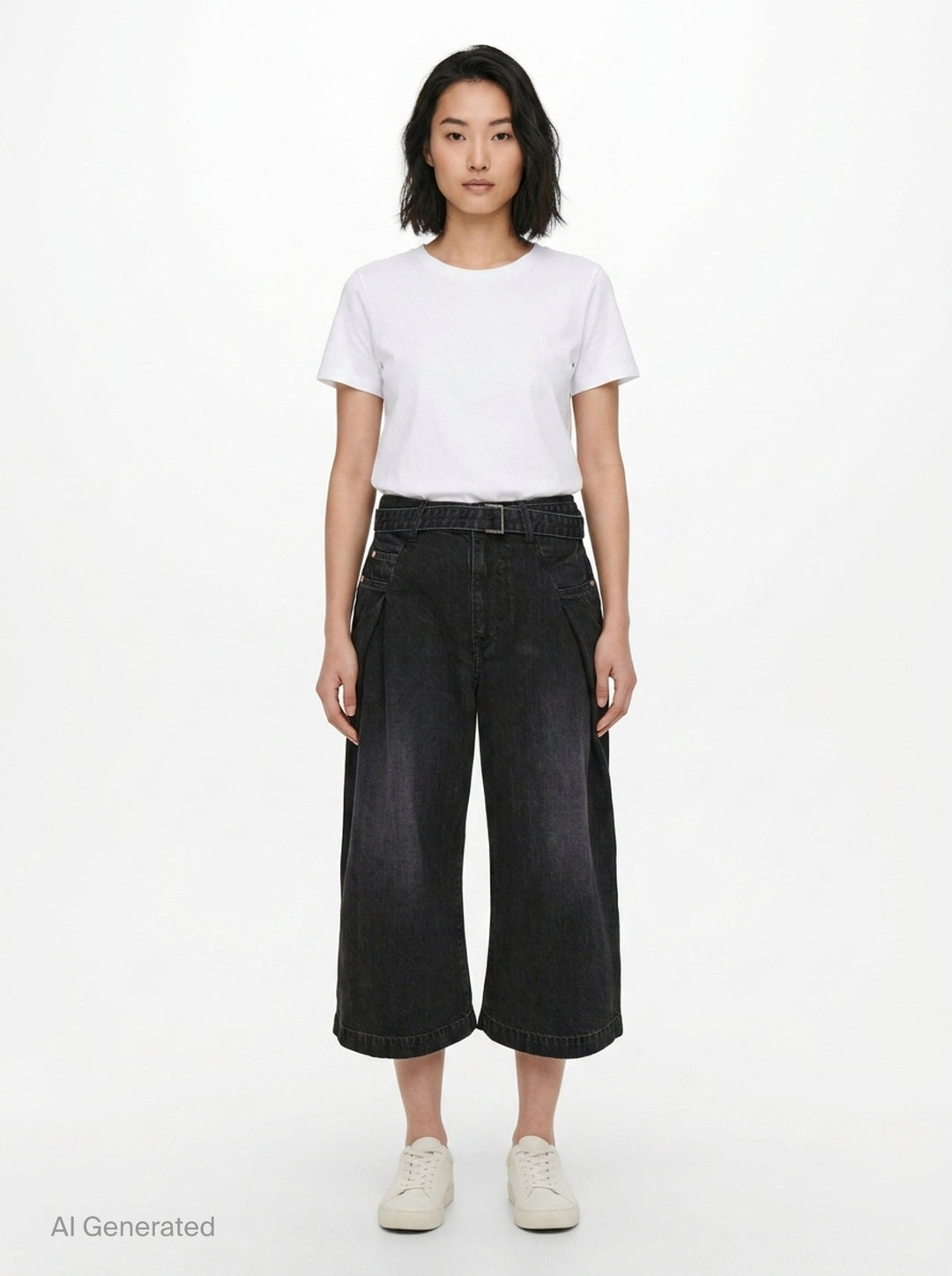 Wide Leg Denim Shorts | sacai | Club21 - front
