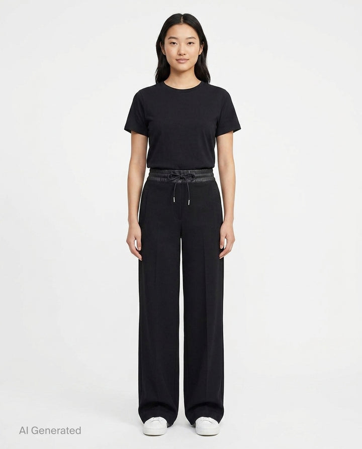 Matelassé Twill Wide-Leg Pants | sacai | Club21 - front