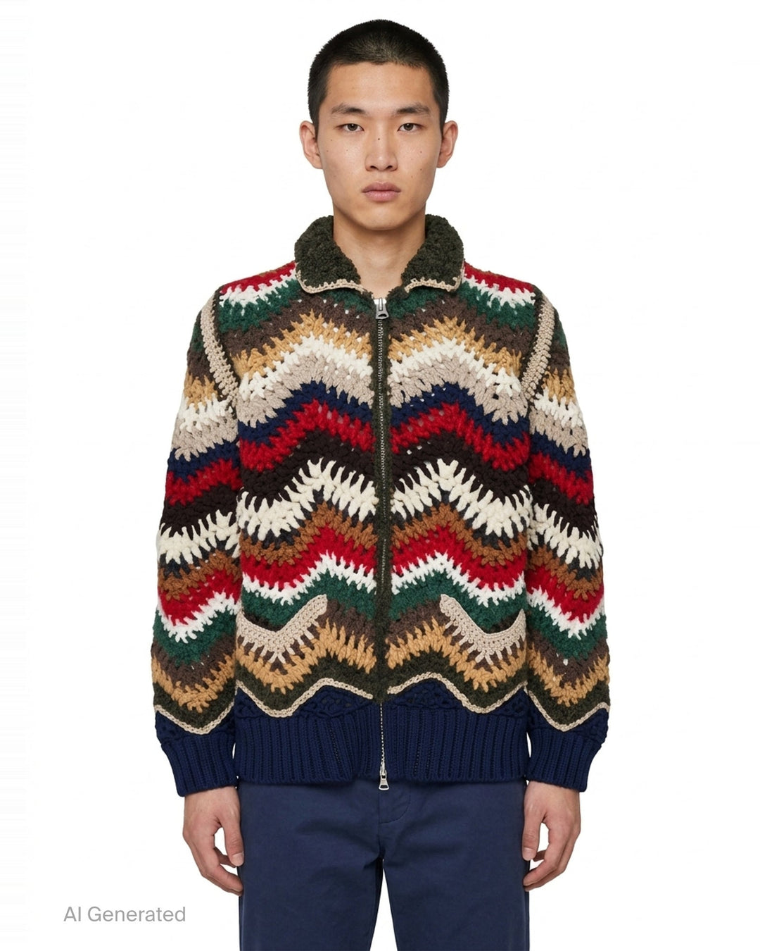 Mix Crochet Knit Blouson | sacai | Club21 - front